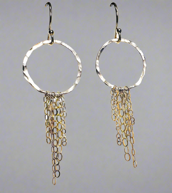 Chain Hoop Earrings, Gold Filled Hoops