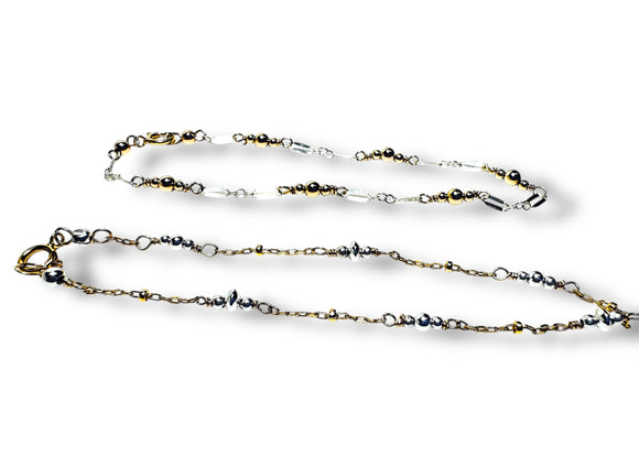 Dainty Gemstone Bracelet, Gemstone Bead Chain, Wire Wrapped Bracelet