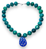 Azurite Chrysocolla Gemstone Necklace - Janine Design