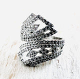 Cubic Zirconia 1920’s Style Statement Ring - Janine Design
