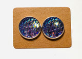 Mermaid Studs/Scale Resin Earrings/Mermaid Earrings - Janine Design