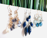 Lapis Gemstone Earrings, Cascade Chain Earrings - Janine Design