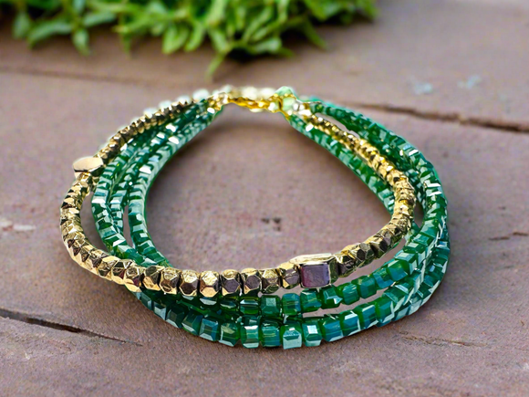 Spring Glass Inspired Beaded Bracelet
