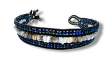 Gemstone Leather Bracelet, Leather Cuff Wrap Gemstone Bracelet-Power Bracelet