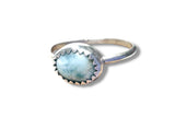 Larimar Ring – "Tides of Serenity” , Size 8 ring - Janine Design