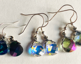 Color Changing Teardrop Beads/ Crystal Dangle Earrings - Janine Design
