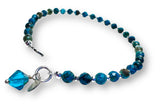Natural Chrysocolla Beaded Bracelet- Large - Janine Design
