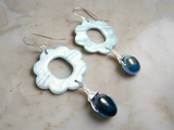 Flower Hoop Earrings, Clay Circle Earrings, Earrings