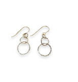 Small Hoop Link Earrings, Silver Hoops or Golden Hoops - Janine Design