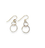Small Hoop Link Earrings, Silver Hoops or Golden Hoops