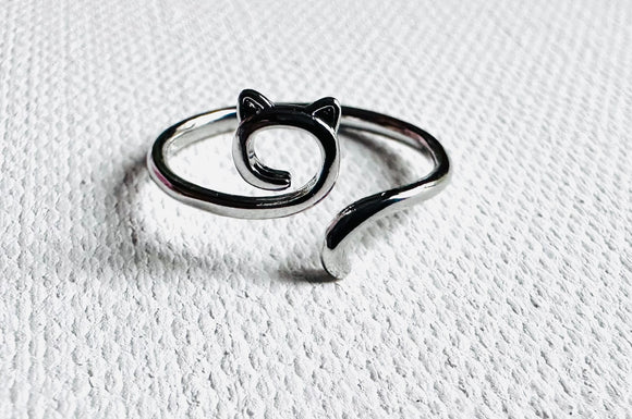 Open kitty Ring/ Cat Ring - Janine Design