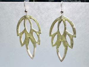 Cream and Gold Bar Earrings/ Gold Earrings - Janine Design