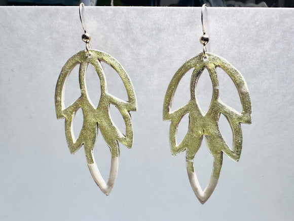 Cream and Gold Bar Earrings/ Gold Earrings - Janine Design