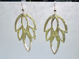 Cream and Gold Bar Earrings/ Gold Earrings - Janine Design