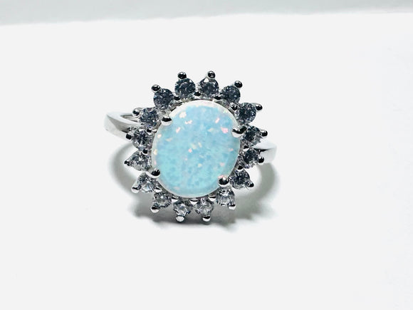 Size 5 Lab Created Opal Ring/Statement Ring - Janine Design
