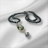 Beaded Pyrite and Labradorite Necklace