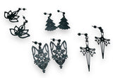 Black Laser cut Earrings/ Brass Earrings - Janine Design