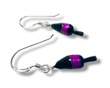Tiny Lobster Buoy Earrings/ Nautical Earrings -Black and Pink Buoy Janine Design