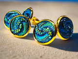 Blue Swirl Earrings - Janine Design