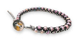 Woven “Goddess” Bracelets/ Leather Bracelets/ Button Bracelets -Light Pink Beads