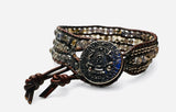 Button Cuff Stud Bracelet - woven bracelet cuff