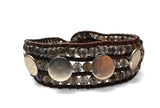 Button Cuff Stud Bracelet -labradorite