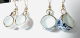 Cuppa Tea Earrings/ Tiny Porcelain Teacup Earrings - Janine Design
