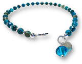 Natural Chrysocolla Beaded Bracelet- Large - Janine Design