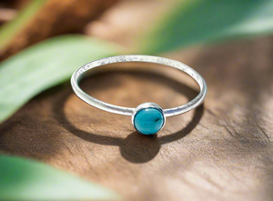 Silver Simple Turquoise Ring