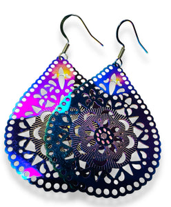 Colorful Laser and Steel  Earrings/Affordable Earrings/ Family Earrings /Nature Earrings - Janine Design