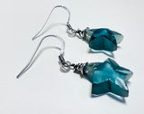 Kyanite Star Earrings ,Carved stones Star Earrings/Earrings, Celestial Star Earrings, Blue Star Earrings, Star Earrings
