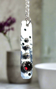 Garnet Tag Necklace*