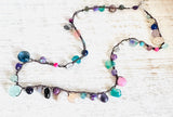 Silk Crochet Gemstone Necklace, Boho Necklace - Janine Design