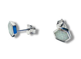 Hexagon Opal Studs/ October Birthstone Studs