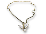 Bird Necklace, white Bird jewelry