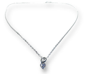 Tiny Silver Heart Minimalist Necklace, Dainty Heart Necklace*