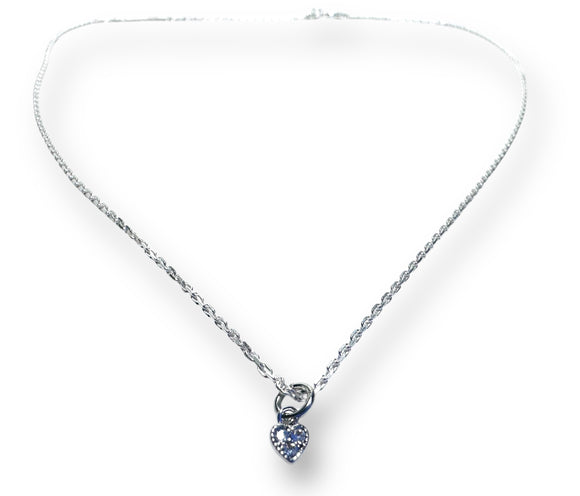 Tiny Silver Heart Minimalist Necklace, Dainty Heart Necklace*