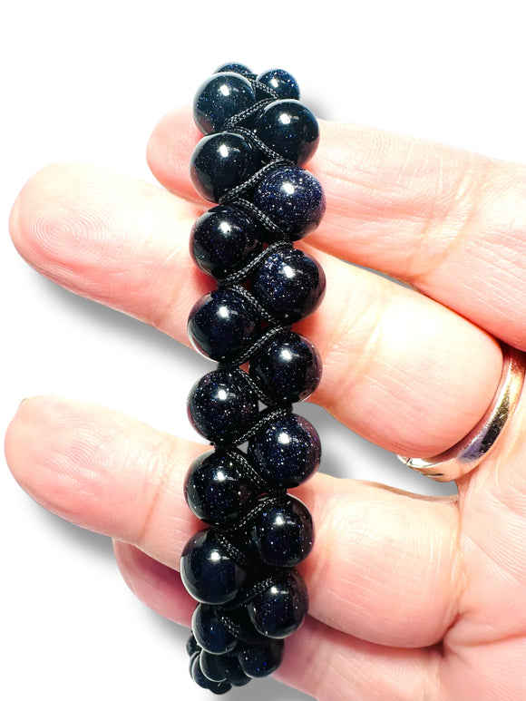 Gemstone Beaded Bracelet, Nylon Bracelet, Adjustable Bracelet - Janine Design
