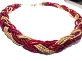 Braided Necklace, Knot Necklace, Beaded Knot Necklace - Janine Design