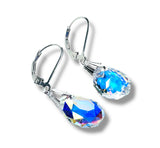 Color Changing Teardrop Beads/ Crystal Dangle Earrings