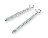 Gemstone Earrings, Gemstone Sparkle Bar Earrings, Silver Bar Earrings - Janine Design