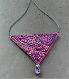 Octopus Necklace, Purple Statement Necklace, Polymer Clay Bib Necklace - Janine Design