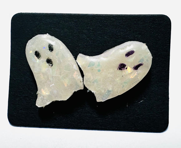 Ghost Earrings/ Clay Earrings, Halloween Earrings - Janine Design