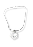 Freeform Silver and Silk Necklace
