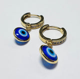 Evil Eye Protection Earrings/ Huggie Hoops