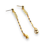 Chain Loop Earrings-Cubic Zirconia Gold Filled  Earrings, Modern Chain Earrings,
