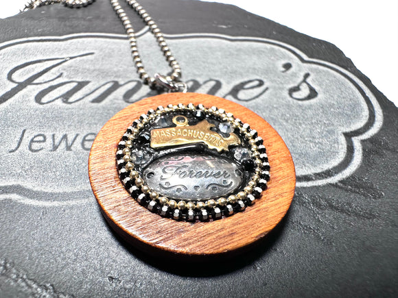 Massachusetts Forever Pendant Necklace - Janine Design