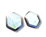 Hexagon Opal Studs/ October Birthstone Studs