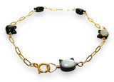 Cat Bracelet, Paperclip Chain Cat Bracelet - Janine Design