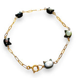 Cat Bracelet, Paperclip Chain Cat Bracelet - Janine Design